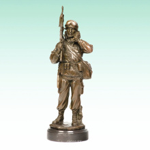 Metall männlich Soldat Home Deco Armee Bronze Skulptur Statue Tpy-476